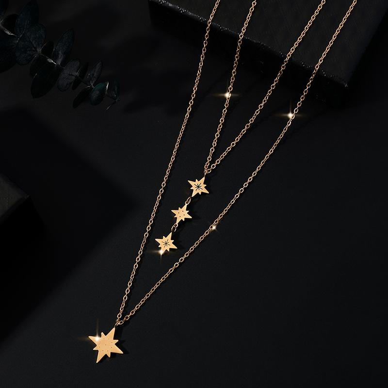 Chokers High Quality Stainless Steel Stars Choker Necklace For Womenrendy Design Temperament Jewelry Long Pendant Necklaces Gifts
Chokers High Quality Stainless Steel Stars Choker Necklace For Womenrendy Design Temperament Jewelry Long Pendant Necklaces Gifts