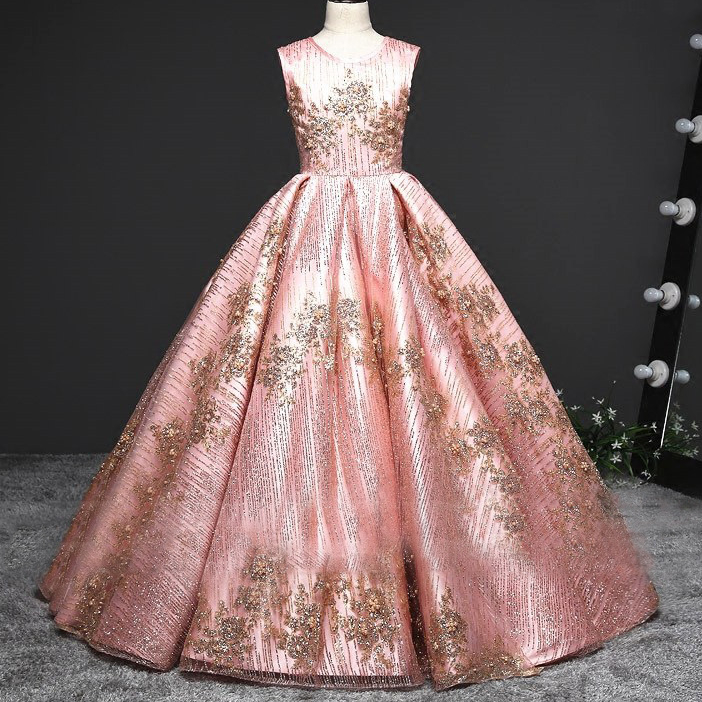 Girl First Holy Communion Dress Children Wedding Bridesmaid Dresses Kids Tulle Boutique Ball Gowns Girls Pageant Performance Vestidos