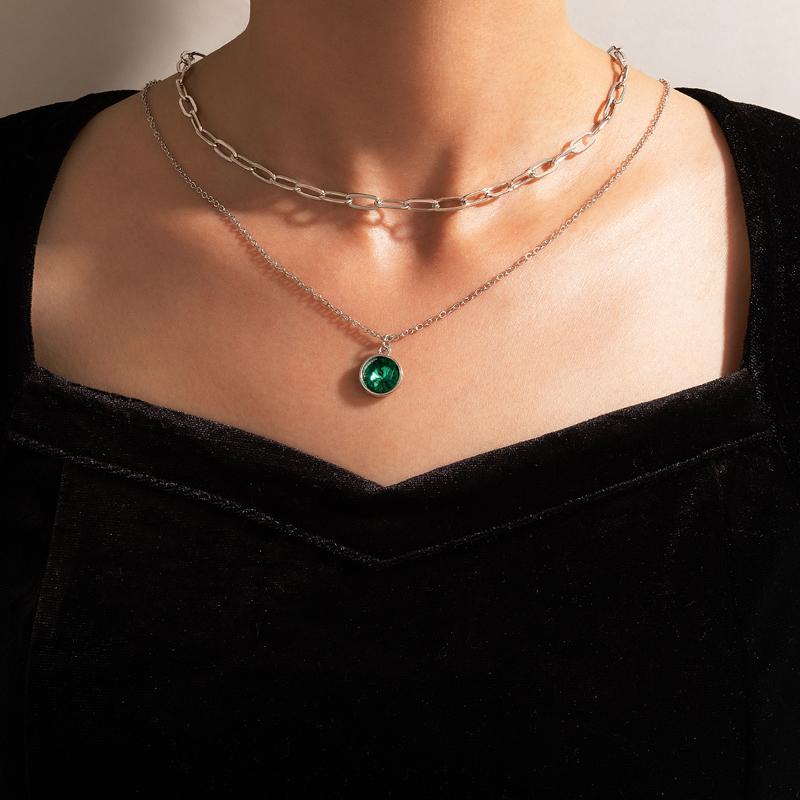 Pendant Necklaces Tocona Elengant Green Rhinestone Neckalce For Women Silver Color Alloy Metal Multi-layer Chain Choker Jewelry 18618
Pendant Necklaces Tocona Elengant Green Rhinestone Neckalce For Women Silver Color Alloy Metal Multi-layer Chain Choker Jewelry 18618