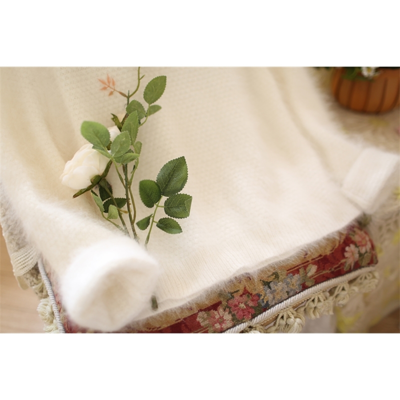 Women Sweaters Arrival Autumn And Winter Mohair Female white O-Neck Pullover 210520