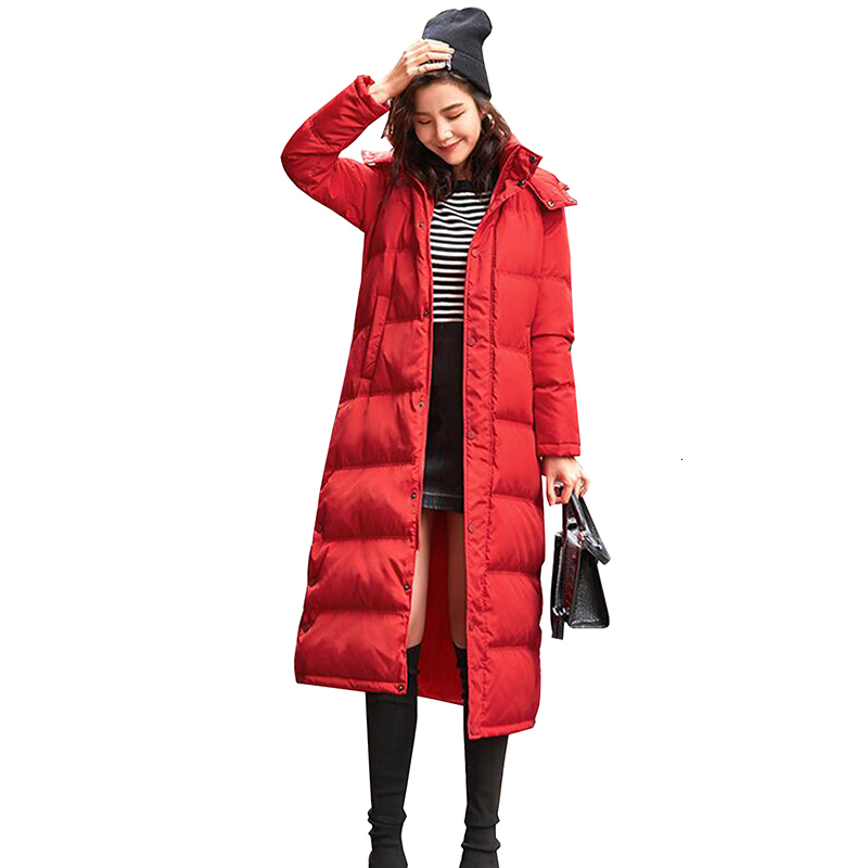 down 90% White Duck Women Winter Fashion X-Long Slim Thick Warm Jacket Hooded Down Coat Parka Female, Black
down 90% White Duck Women Winter Fashion X-Long Slim Thick Warm Jacket Hooded Down Coat Parka Female, Black