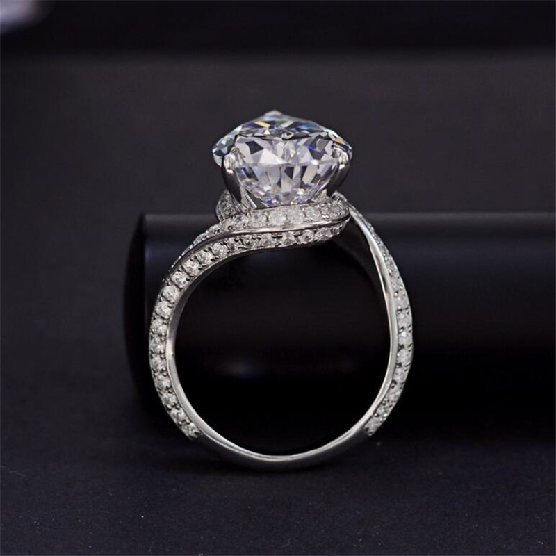Sterg Sier Pear Cut Cubic Zirconia Engagement Ring for Women Bridal Wedding Band