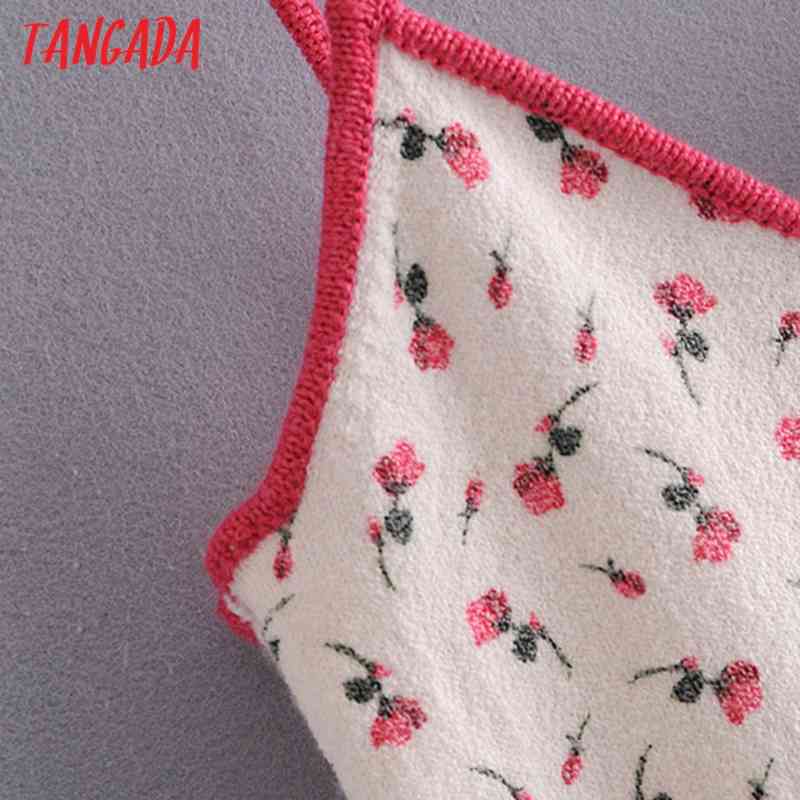 Women Floral Camis Crop Top Spaghetti Strap Sleeveless Backless Short Shirts Female Casual Tops 3H256 210416