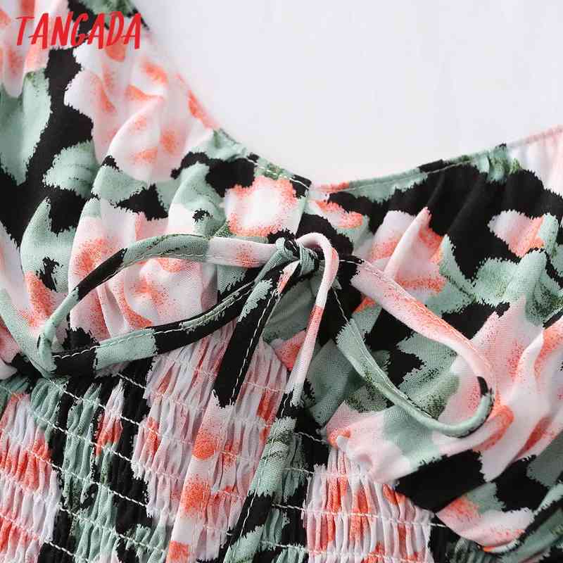 Summer Women Flowers Print Slim Sleeveless Strap Adjust Ladies Mini Dress QW97 210416