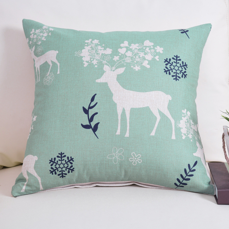 45*45cm Custom Flaxen Encrypted Cotton Linen Covers Cartoon Deer Minimalistic Geometric Explosion case KKB2669 Free shipping
