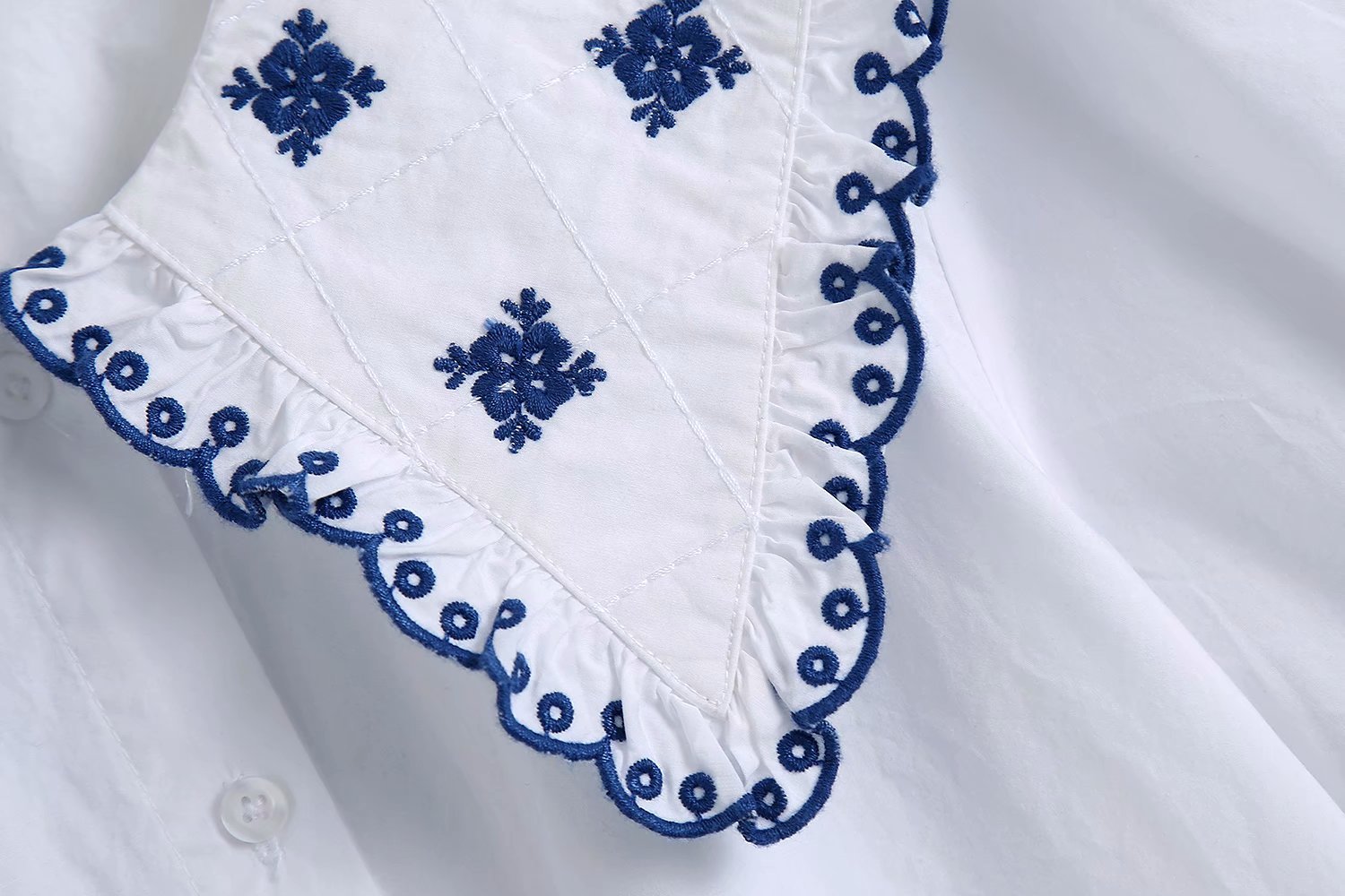 Lapel Sweet Short Sleeve Chic Female Shirt Summer Harajuku White Embroidered Women's Tops 210507