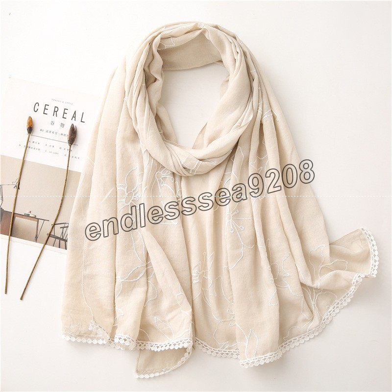 Women Plain Solid Color Cotton Shawls Scarf Embroidered Flower Tassel Floral Fringe Long Headband Scarves for ladies Bandana
Women Plain Solid Color Cotton Shawls Scarf Embroidered Flower Tassel Floral Fringe Long Headband Scarves for ladies Bandana