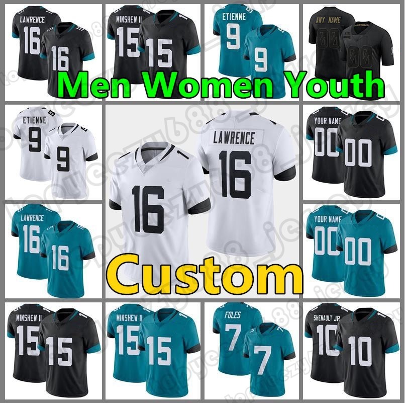 Custom 16 Trevor Lawrence 41 Josh Allen Jacksonville Football Jerseys Jaguars 1 Travis Etienne Jalen Ramsey Gardner Minshew II 27 Leonard Fournett Jersey 2021, Custom women (meizhouhu)