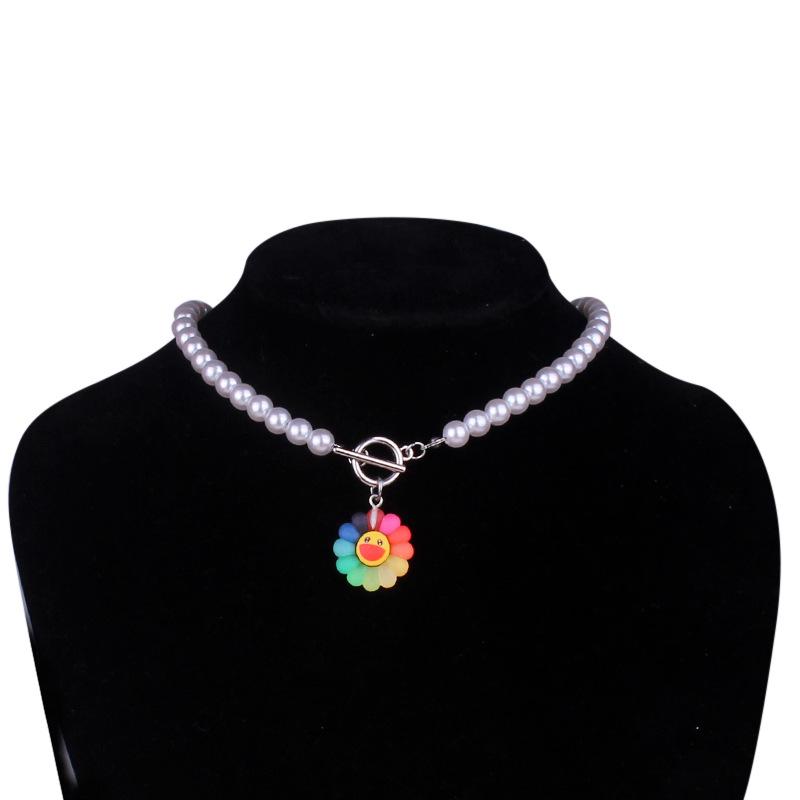 Chokers 2021 Punk Gothic Harajuku Pearl Chain Rainbow Sunflower Pendant Necklace For Women Men Choker Collar Goblincore Grunge Jewelry
Chokers 2021 Punk Gothic Harajuku Pearl Chain Rainbow Sunflower Pendant Necklace For Women Men Choker Collar Goblincore Grunge Jewelry