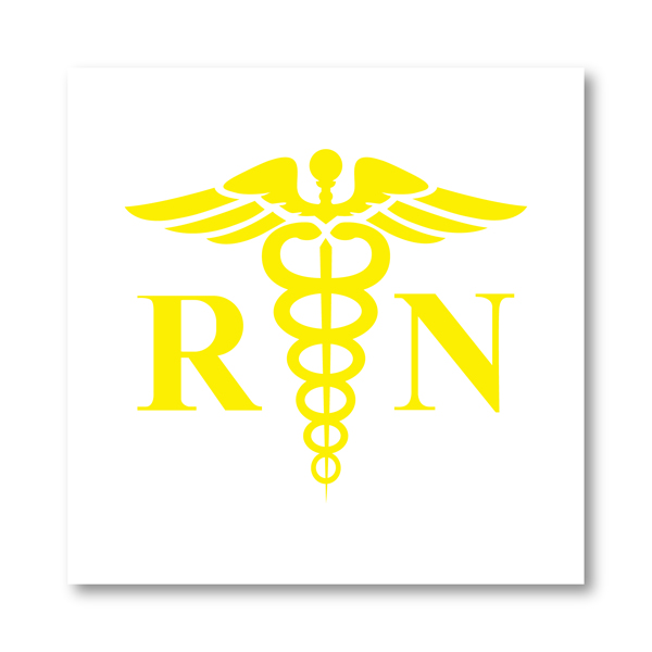 Medical Symbol Caduceus Vinyl Car Sticker Decor , Registered Nurse RN Nursing Laptop Decals for Apple MacBook