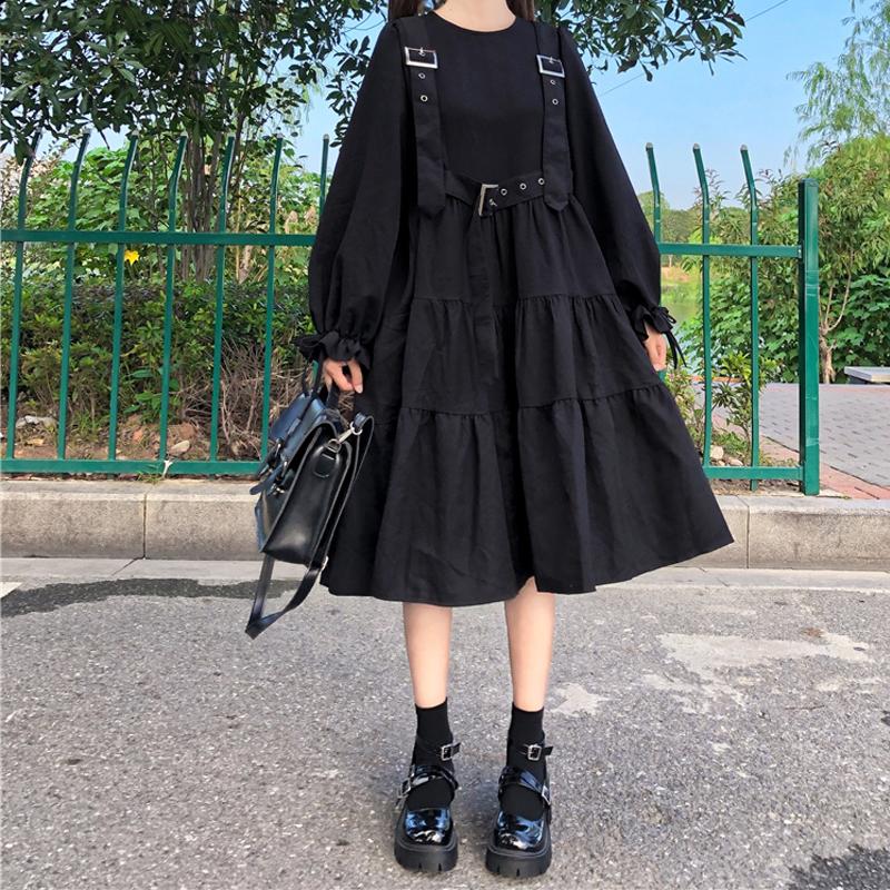 Casual Dresses Japanese Harajuku Dress Women Spring 2021 Gothic Punk Style Suspenders Bandage Vintage Ruffles Long Baggy Cosplay, Black;gray
Casual Dresses Japanese Harajuku Dress Women Spring 2021 Gothic Punk Style Suspenders Bandage Vintage Ruffles Long Baggy Cosplay, Black;gray