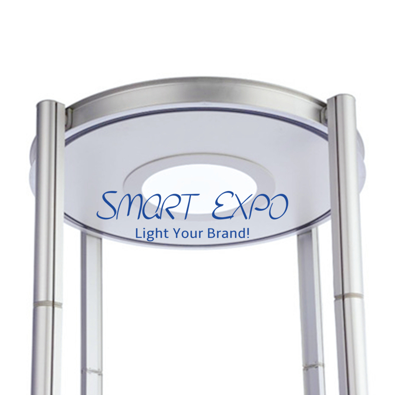 6-Layer Portable Collapsible Advertising Display Case with Twist Aluminum Structure Transparent Lens Cover Top LED Light Easy Carry Bag