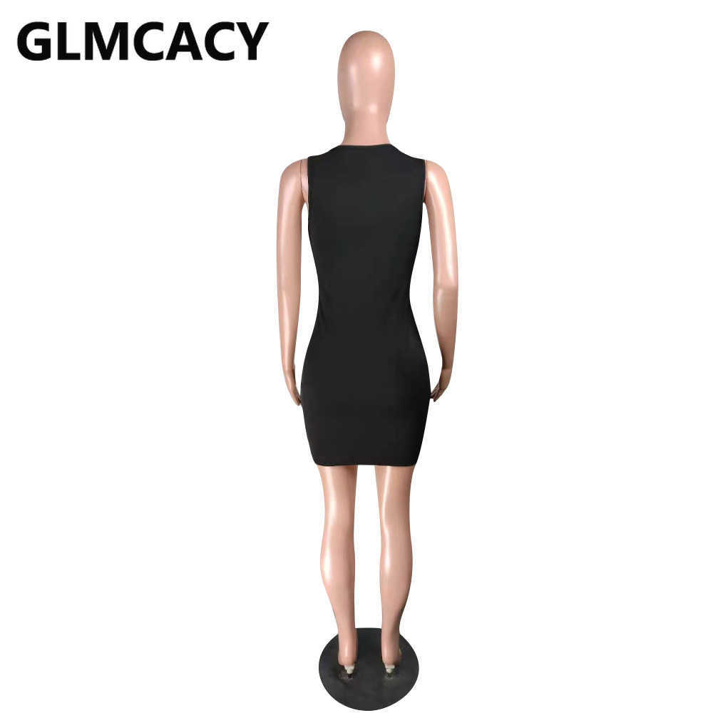Women Sleeveless Slit Bodycon Casual Slim Fit Dress 210702