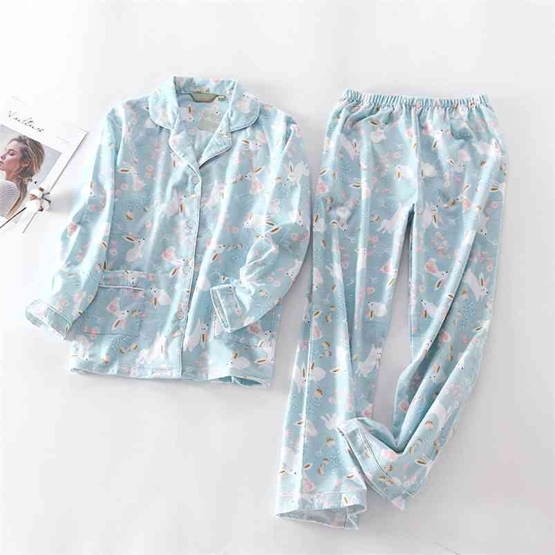 Pure Cotton Pajamas Set Women Pyjama Cartoon Bunny Print Female Winter Sleepwear Warm Sexy Homewear Long Shirt Pants 2 Piece/Set 210831
Pure Cotton Pajamas Set Women Pyjama Cartoon Bunny Print Female Winter Sleepwear Warm Sexy Homewear Long Shirt Pants 2 Piece/Set 210831