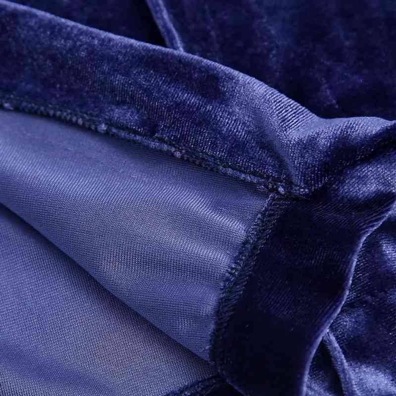 Women Side Slit Velvet Straight Pants Casual Lady Simple Loose Trousers P1951 210430
