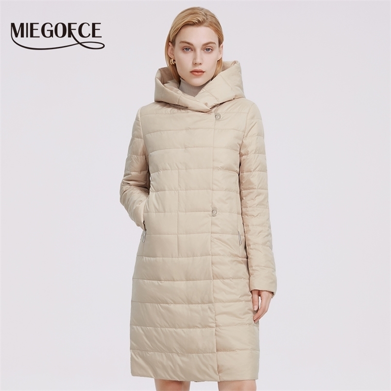 MIEGOFCE Spring Women Jacket Windproof Spring Coat Women Mid Length Reversible Slider Quality Filling Women's Parka 210819