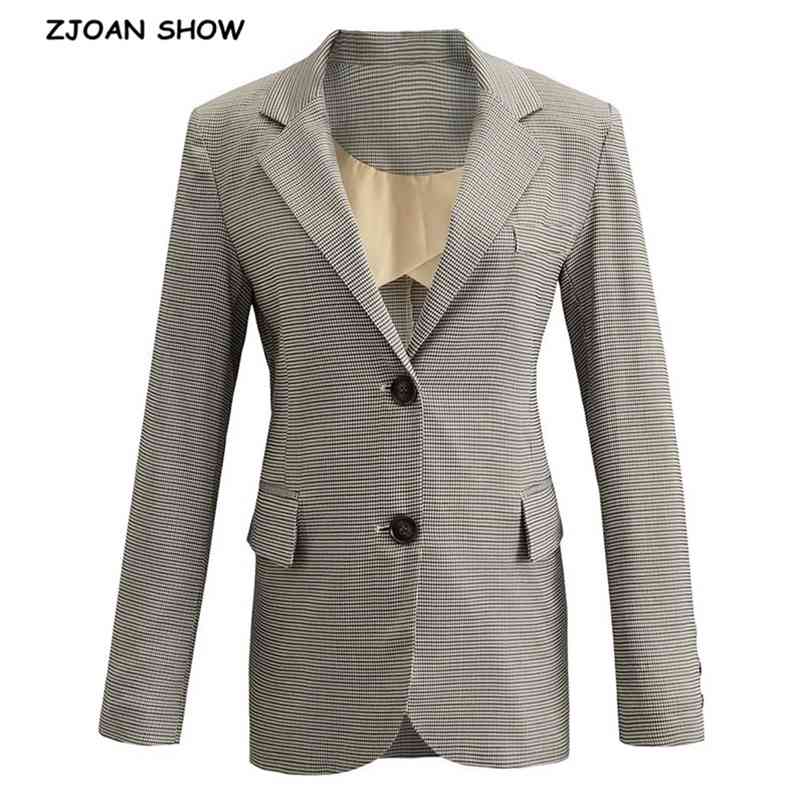 Autumn Vintage Single Breasted Buttons Houndstooth Check Plaid Blazer Retro Women Back Split Mid Long Suit Fashion Coat 210429, White
Autumn Vintage Single Breasted Buttons Houndstooth Check Plaid Blazer Retro Women Back Split Mid Long Suit Fashion Coat 210429, White