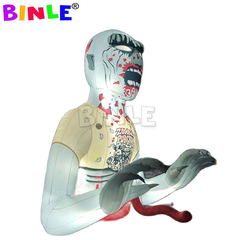 Bloody characters giant inflatable halloween zombie with LED lights franky Frankie monster figure for outdoor decoration advertising