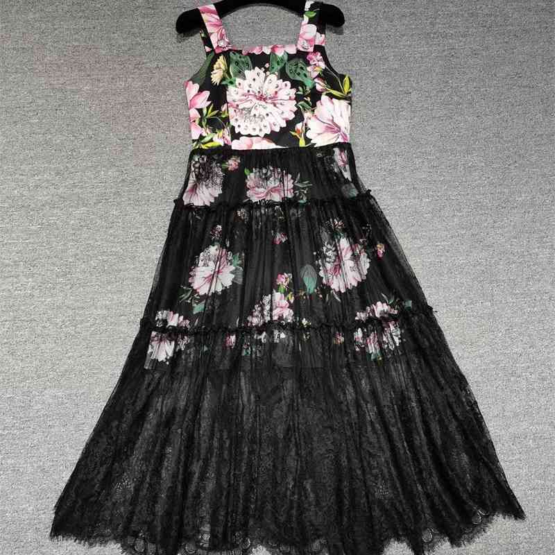 Truevoker Summer Runway Slip Dress Mujer Festa Vestidos Lady Flower Print Black Lace Midi Long Spaghtti Strap Cocktail Gown 210602
Truevoker Summer Runway Slip Dress Mujer Festa Vestidos Lady Flower Print Black Lace Midi Long Spaghtti Strap Cocktail Gown 210602