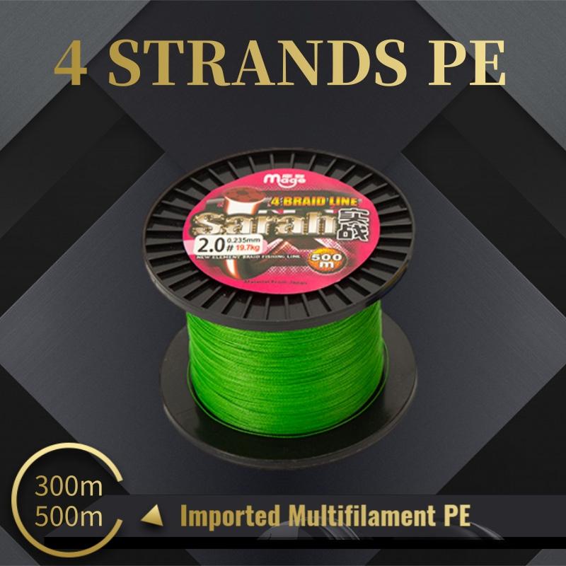 Braid Line Sarah 4 Strands Fishing 300M 500M Super Strong Japanese Multifilament PE Braided Floating
Braid Line Sarah 4 Strands Fishing 300M 500M Super Strong Japanese Multifilament PE Braided Floating