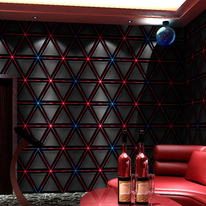 Wallpapers Luxury 3d Geometric Black Wallpaper Ktv Room Modern Bar Night Club Decorative Waterproof PVC Wall Paper P1076844817