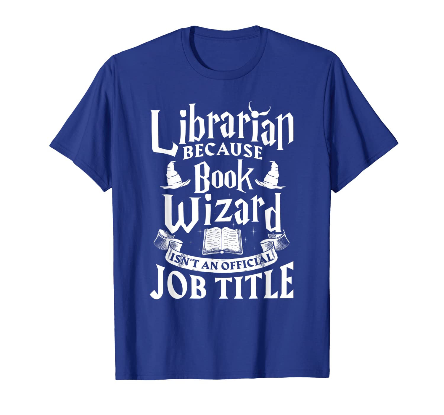 librarian bcs book wizard isn't a job title - library shirt, White;black
