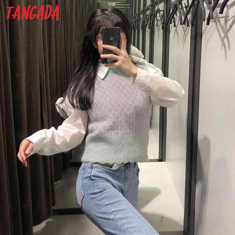Women Fashion Plaid Pattern O Neck Knitted Vest Sweater Vintage Sleeveless Female Waistcoat Chic Tops BE478 210416
