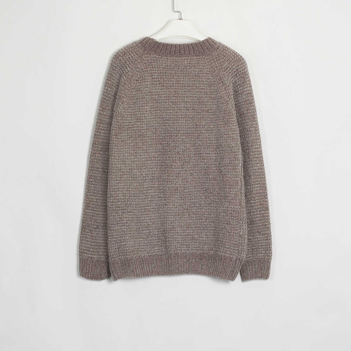 Wixra Thick Sweater Women Knitted Ribbed Pullover Long Sleeve Casual O Neck Jumpers Chenille Clothing Autumn Winter 211011Z