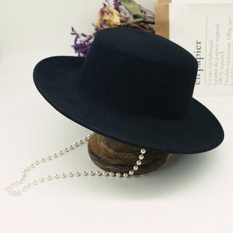 Stingy Brim Hats Wool Felt Black Hat For Women Pearls Cloche Fedora Wide Winter Ladies Party Boater Fashion, Blue;gray
Stingy Brim Hats Wool Felt Black Hat For Women Pearls Cloche Fedora Wide Winter Ladies Party Boater Fashion, Blue;gray