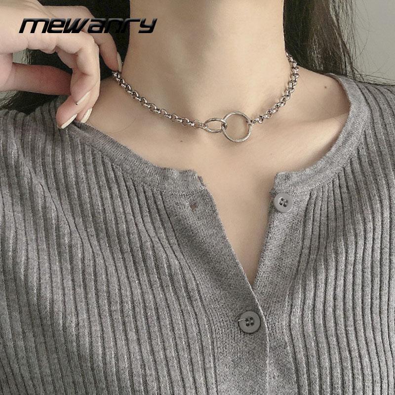Chains Mewanry 925 Sterling Silver Clavicle Chain Necklace INS Fashion Punk Hip Hop Vintage Couples Double Circle Choker Party Jewelry
Chains Mewanry 925 Sterling Silver Clavicle Chain Necklace INS Fashion Punk Hip Hop Vintage Couples Double Circle Choker Party Jewelry