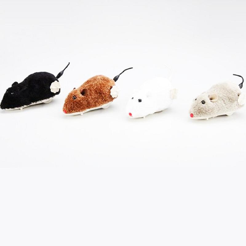 Cat Toys Wireless Winding Mechanism Clockwork Mouse Dog Pet Kitten Puppy Mechanical Motion Interactive Trick Playing Plush Rats