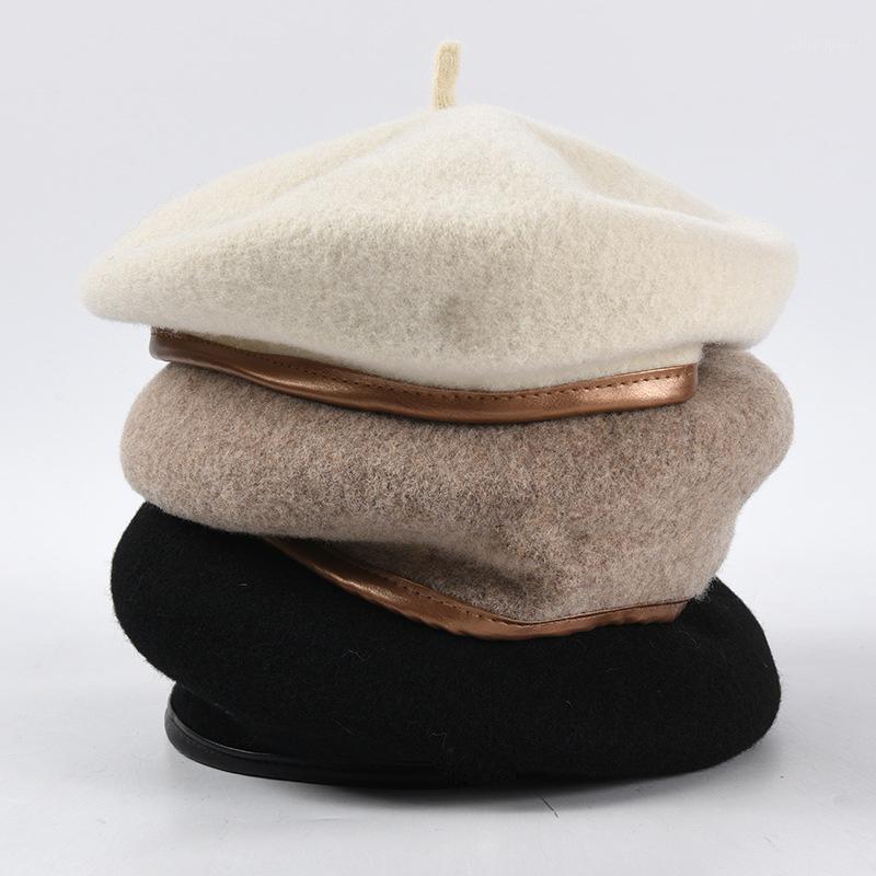 Berets Autumn Winter PU Leather Edging Wool Brim Lady Beret Hat For Women Men Leisure Painter Pumpkin Peaky Blinders Boinas, Black
Berets Autumn Winter PU Leather Edging Wool Brim Lady Beret Hat For Women Men Leisure Painter Pumpkin Peaky Blinders Boinas, Black