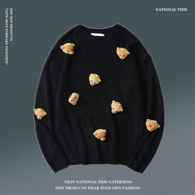Women' Sweaters Three-dimensional Bear Decoration Sweater Women Loose Fashion Couple Design Sense Knitted Autumn And Winter, Picture color
Women' Sweaters Three-dimensional Bear Decoration Sweater Women Loose Fashion Couple Design Sense Knitted Autumn And Winter, Picture color