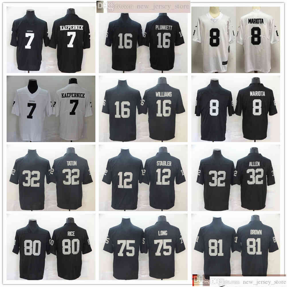LasVegasRaider Colin Kaepernick Marcus Mariota Ken Stabler Jim Plunkett Jack Tatum Marcus Allen Long Jerry Rice Brown Jason Witten Jerseys, Black;red
LasVegasRaider Colin Kaepernick Marcus Mariota Ken Stabler Jim Plunkett Jack Tatum Marcus Allen Long Jerry Rice Brown Jason Witten Jerseys, Black;red