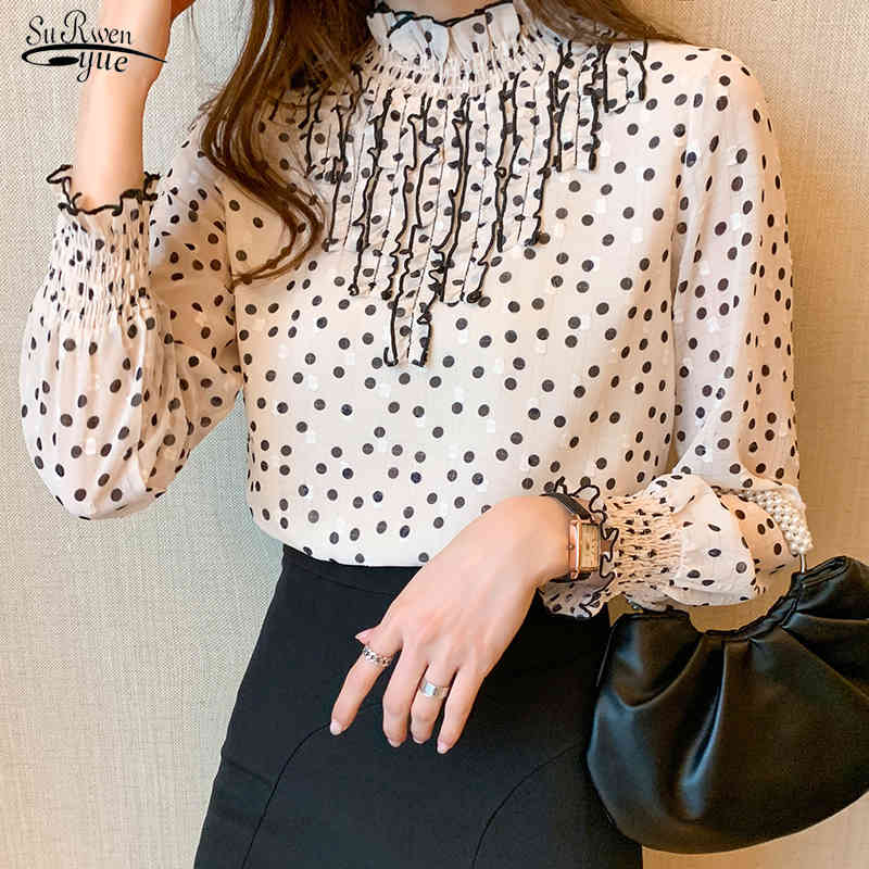 Lady Casual Long Sleeve Stand-collar Polka Dot Printed Chiffon Blusas Tops Women Spring Autumn Style Blouse Shirts 13098 210521, Mixed
Lady Casual Long Sleeve Stand-collar Polka Dot Printed Chiffon Blusas Tops Women Spring Autumn Style Blouse Shirts 13098 210521, Mixed