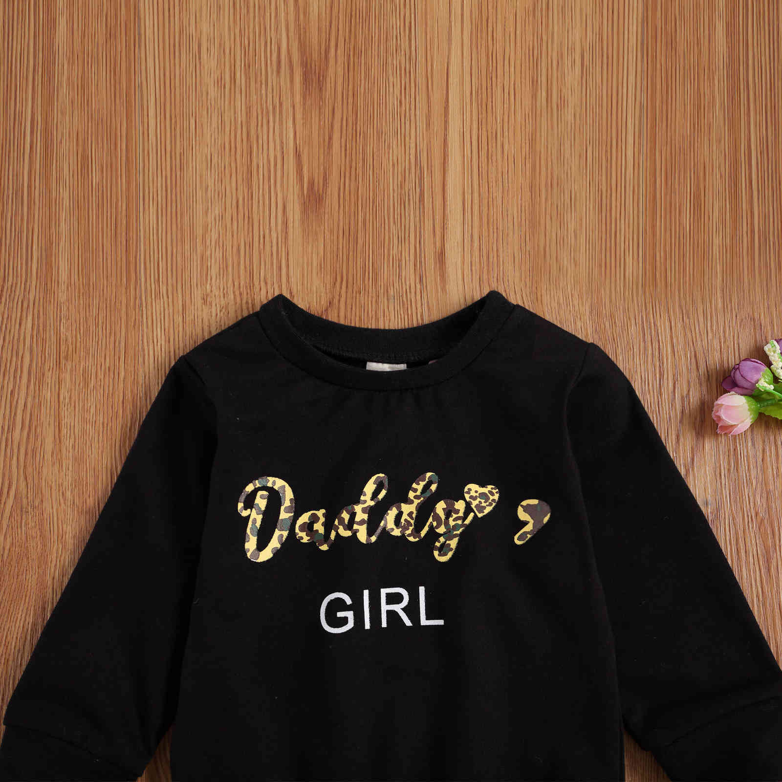 0-3Y Autumn Spring Toddler born Infant Baby Girls Hoodies Letter Camo Long Sleeve Sweatshirts Girl Clothing 210515