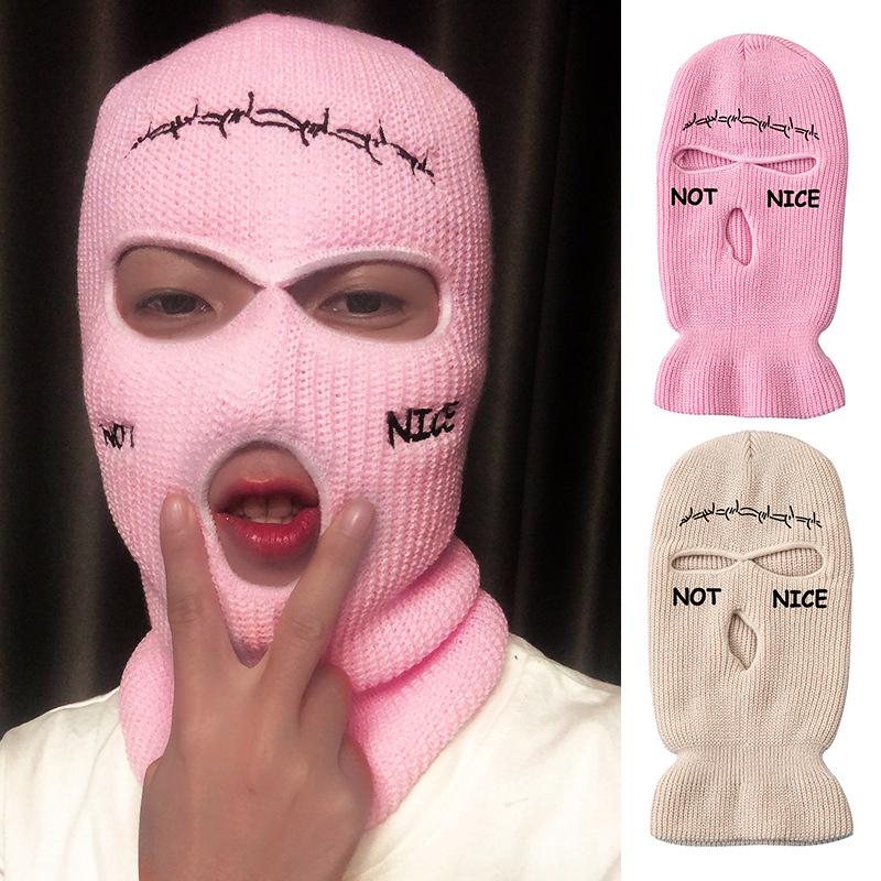 Berets NOT NICE Embroidery Threehole Balaclava Knit Hat Army Tactical CS Winter Ski Riding Mask Beanie Prom Party Warm, 14
Berets NOT NICE Embroidery Threehole Balaclava Knit Hat Army Tactical CS Winter Ski Riding Mask Beanie Prom Party Warm, 14
