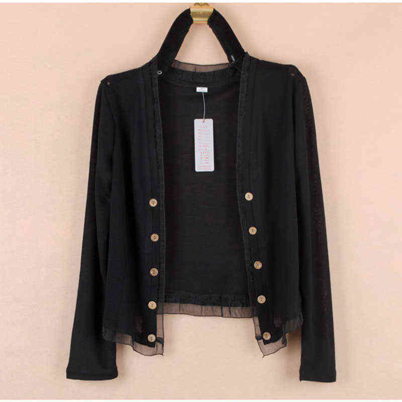 Plus Size Knitting Cardigan Women Fashion Loose Long Sleeve Thin Summer Sun Protection Clothing Ladies Tops XL-5XL Z401 211117