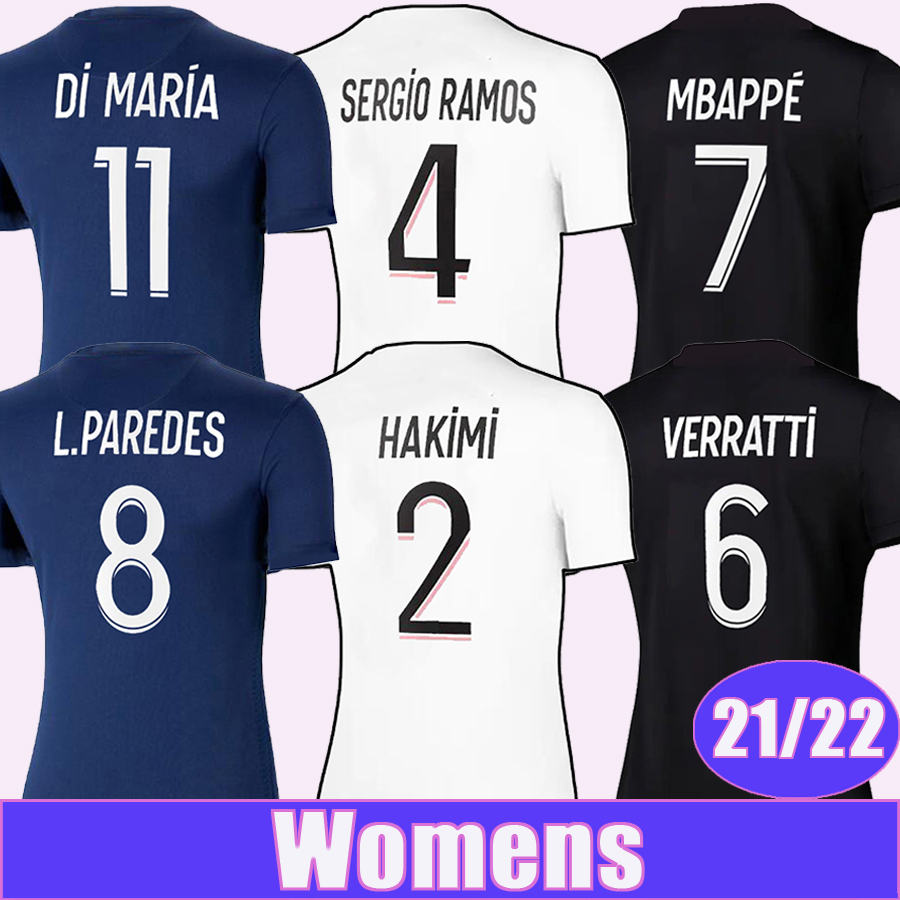 2021 2022 MBAPPE Women Soccer Jerseys DI MARIA KIMPEMBE SERGIO RAMOS Home Away 3rd Football Shirt VERRATTI DRAXLER ICARDI Lady Uniforms, Nv3592 2122 awayd ... patch
2021 2022 MBAPPE Women Soccer Jerseys DI MARIA KIMPEMBE SERGIO RAMOS Home Away 3rd Football Shirt VERRATTI DRAXLER ICARDI Lady Uniforms, Nv3592 2122 awayd ... patch