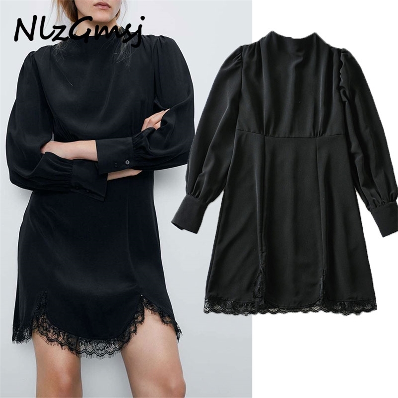 Dres Lace Patchwork Mini O Neck Zipper Long Sleeve Ladies Short Vestidos 210628, As picture
Dres Lace Patchwork Mini O Neck Zipper Long Sleeve Ladies Short Vestidos 210628, As picture
