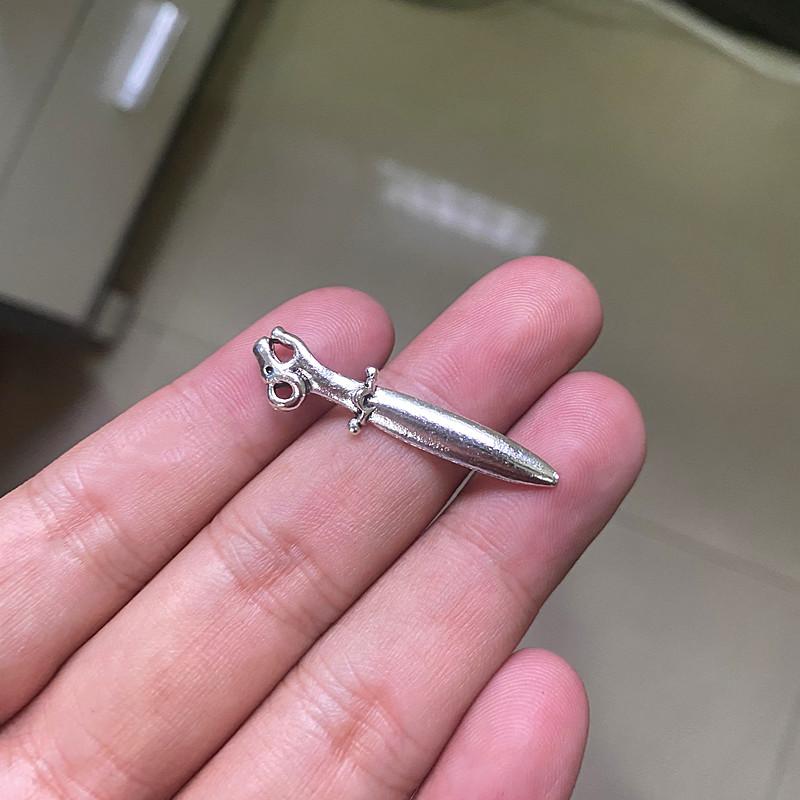 Charms 18pcs Knife Connector For Men Jewelry DIY Necklace Bracelet Key Chain Aesthetic Accessories Making Supplies, Bronze;silver