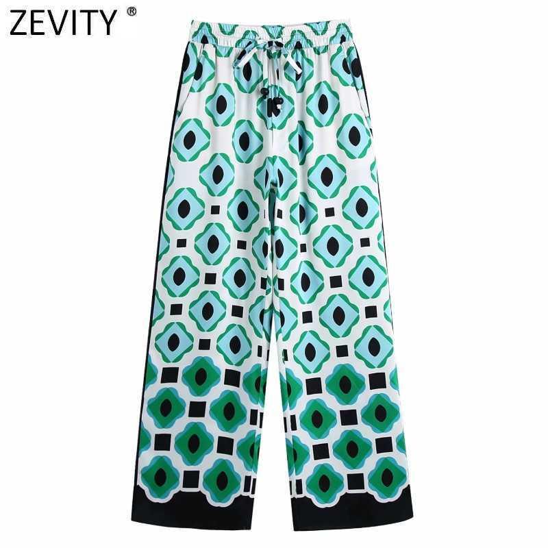 Zevity Women Vintage Geometric Print Elastic Waist Casual Wide Leg Pants Retro Female Chic Color Match Long Trousers P1085 210603, As pic p1085bb
Zevity Women Vintage Geometric Print Elastic Waist Casual Wide Leg Pants Retro Female Chic Color Match Long Trousers P1085 210603, As pic p1085bb