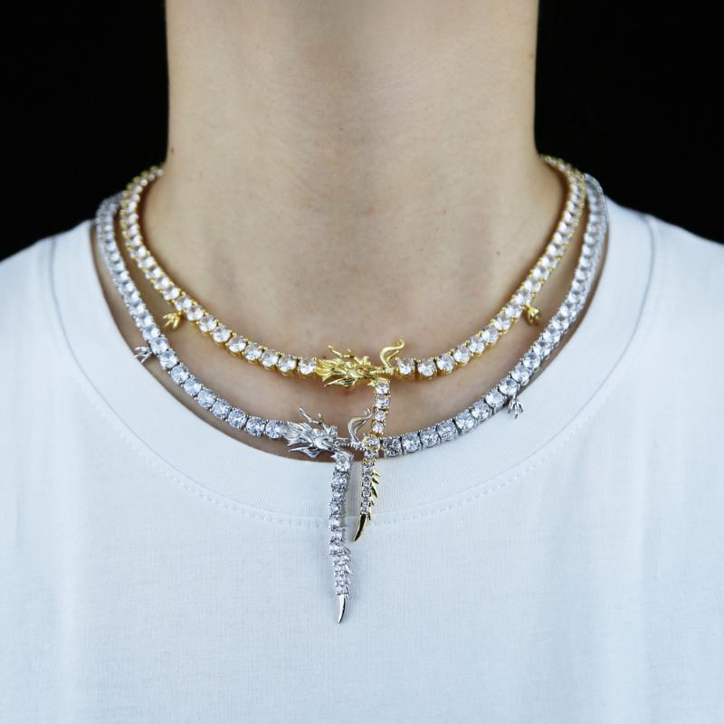 Chokers 2021 Fashion Iced Out Bling 5A Cubic Zirconia Tennis Chain Hip Hop Cool Women Boy Jewelry Dragon CZ Charm Choker Necklace
Chokers 2021 Fashion Iced Out Bling 5A Cubic Zirconia Tennis Chain Hip Hop Cool Women Boy Jewelry Dragon CZ Charm Choker Necklace