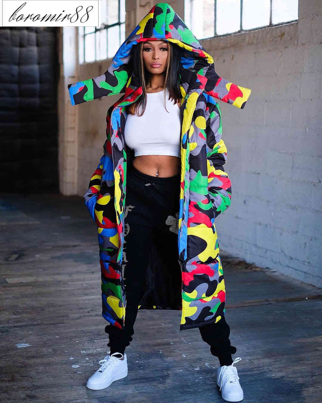 Uj4554 women' style men and women can wear color camouflage printing dyeing long bread jacket, down jacket cotton padded
Uj4554 women' style men and women can wear color camouflage printing dyeing long bread jacket, down jacket cotton padded
