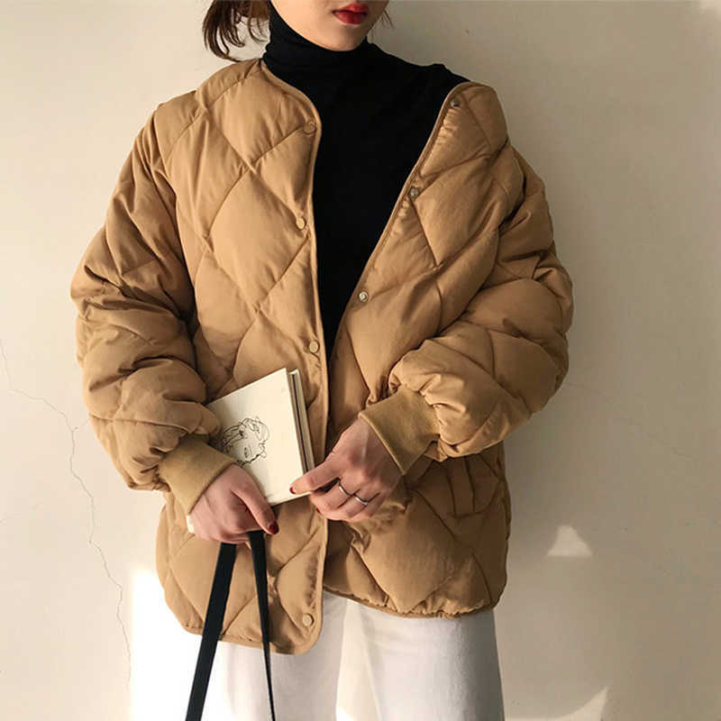 Winter women's Korea ins Harajuku vintage diamond lattice thick solid jacket female fashion oversize loose casual women 210608, Khaki
Winter women's Korea ins Harajuku vintage diamond lattice thick solid jacket female fashion oversize loose casual women 210608, Khaki