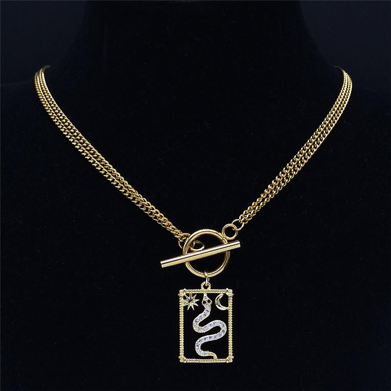 Pendant Necklaces Stainless Steel Witchcraft Sun Moon Snake Chain Necklace Women/Men Gold Color Geometry Choker Jewelry Bijoux NPW6S02
Pendant Necklaces Stainless Steel Witchcraft Sun Moon Snake Chain Necklace Women/Men Gold Color Geometry Choker Jewelry Bijoux NPW6S02