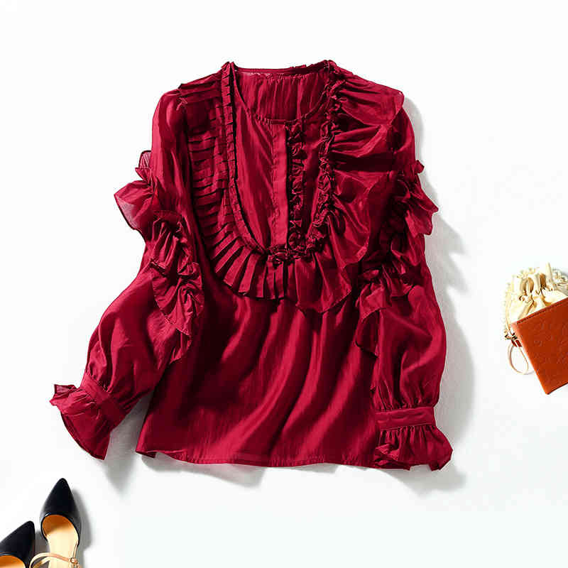 Women' Blouses & Shirts Shenzhen Nanyou high end women' wear spring product fungus edge shirt solid color blouse women F0MA, Red
Women' Blouses & Shirts Shenzhen Nanyou high end women' wear spring product fungus edge shirt solid color blouse women F0MA, Red