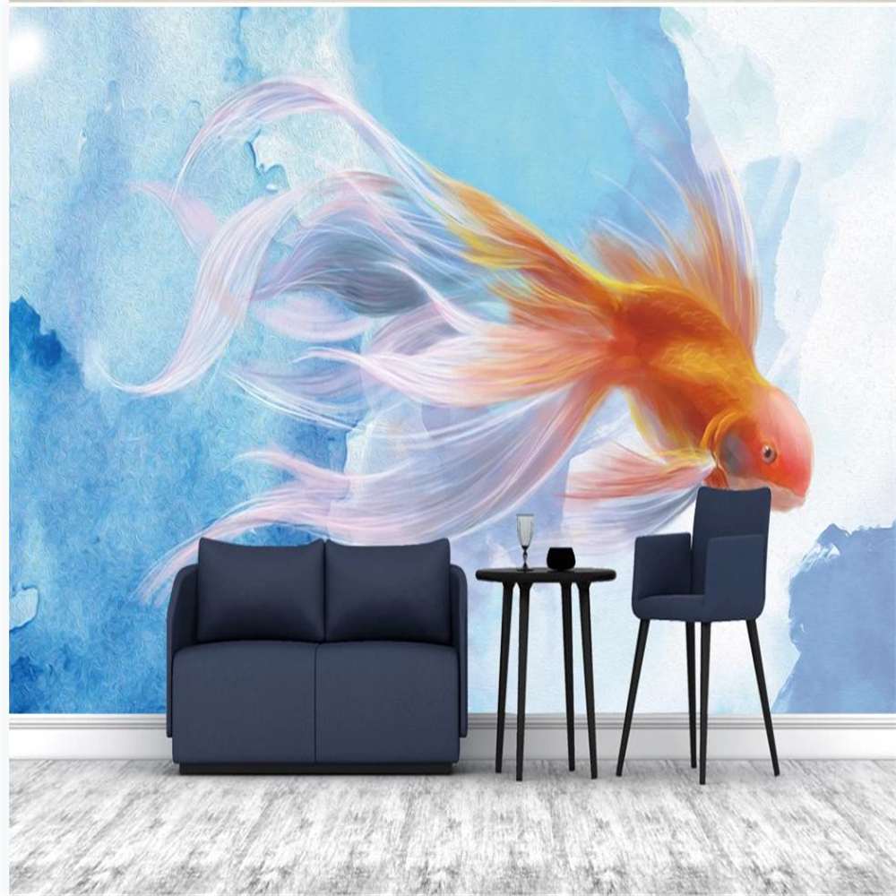 Modern murals wallpaper for living room 3d stereo abstract fish wallpapers TV background wall