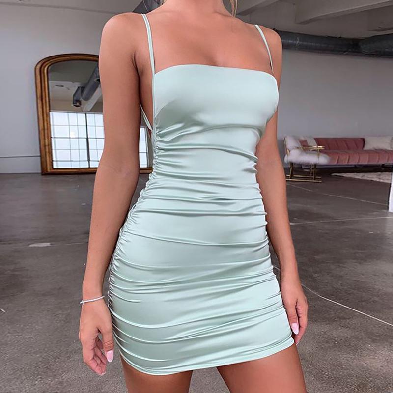 Summer Dress Sexy Spaghetti Strap Backless Sheath Mini Women Sundress Bandages Club Streetwear Dresses Vestidos Casual, Green
Summer Dress Sexy Spaghetti Strap Backless Sheath Mini Women Sundress Bandages Club Streetwear Dresses Vestidos Casual, Green