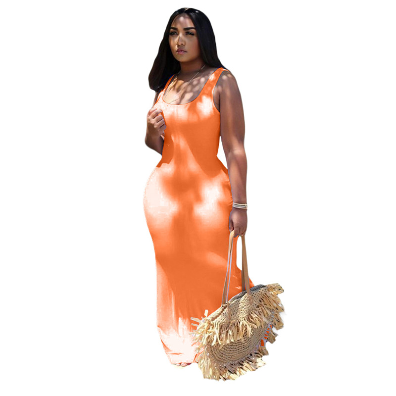New Summer Clothes Women Maxi Dresses Sleeveless tank SKirts Solid color bodycon dress Beautiful Plus size S-white black long skirt skinny packaged hi